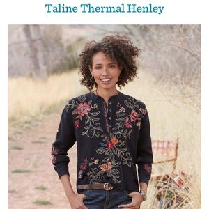Taline Thermal Henley Johnny Was Medium